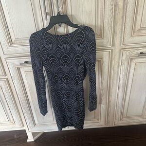 Iris Stretchy Sparkle Dress with  Open Cowl Back